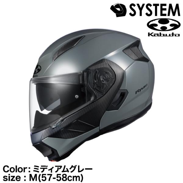 OGK Kabuto Ryuki ミディアムグレー　Mサイズ OGK Kabuto KABUTO RYUKI ミディアムグレー M(57-58cm) : グリーン