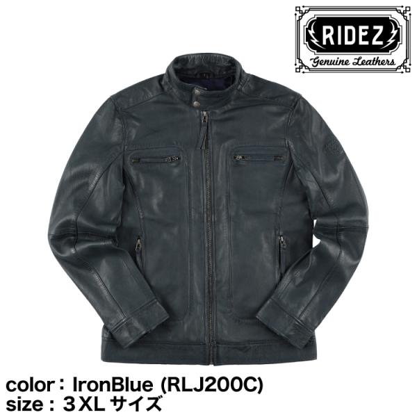 RIDEZ CLUBS JACKET IronBlue (RLJ200C) 3XLサイズ/レザージャケット