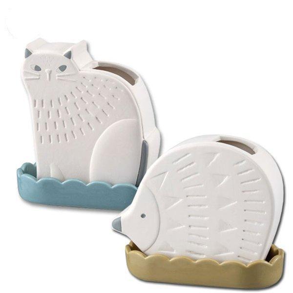 素焼き 加湿器 潤いマスコット 素焼き加湿 デコレ ハリネズミ ミニ ねこ はりねずみ 小型 コンパクト ガラス