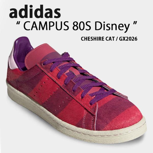 adidas アディダス スニーカー Disney CAMPUS 80S GX2026 ディズニー チェシャ猫 不思議な国のアリス コラボ キャンパス  RED PINK ディズニーコラボ