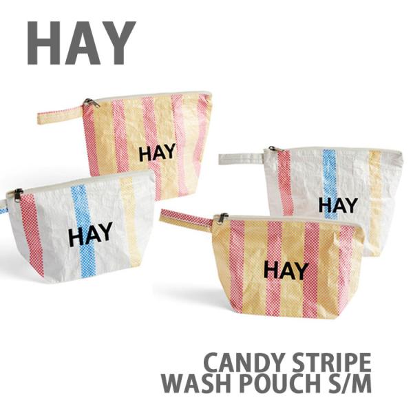HAY（ヘイ） ポーチ 化粧ポーチ 洗えるポーチバッグ CANDY STRIPE WASH