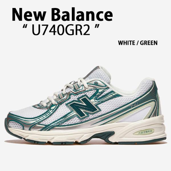 New Balance ニューバランス スニーカー U740GR2 シューズ ホワイト グリーン NewBalance740 ロゴ メッシュ メンズ レディース snkrs-aclo_nb-u740gr2