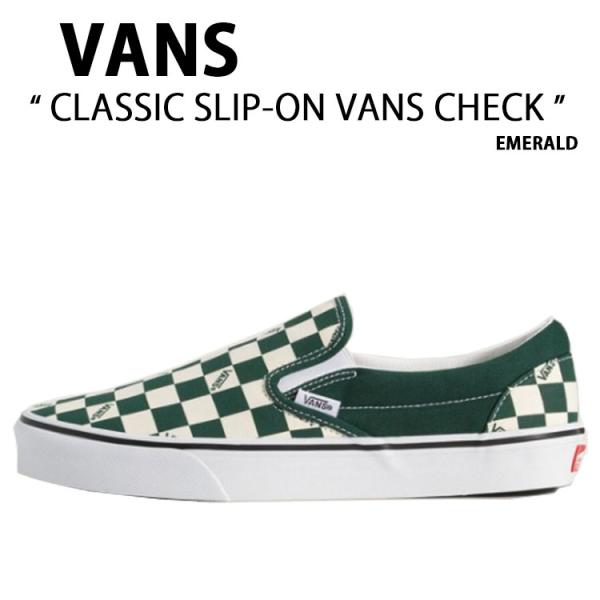 VANS バンズ スニーカー CLASSIC SLIP-ON VANS CHECK EMERALD VN000DAHEME クラシック スリッポン バンズチェック  エメラルド 男性用 女性用 VANS（ヴァンズ） バンズ スニーカー CLASSIC SLIP-ON VANS CHECK