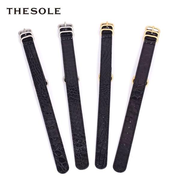 最終　THE SOLE ザソール クロコダイルNATOベルト　ブラウンGOLD THE SOLE（ザソール）NATOベルトクロコダイル ブラウン