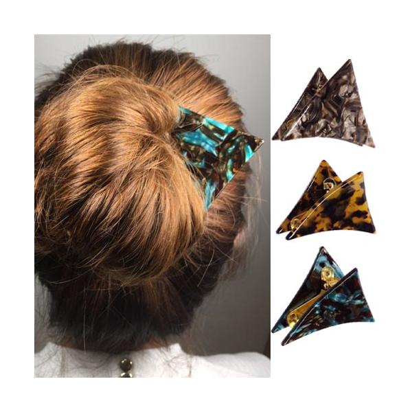 バンスクリップ ヘアクリップ べっ甲 ヘアアクセサリー レディース まとめ髪 ヘアアレンジ 無造作ヘア 髪留め 髪飾り おしゃれ まとめ髪 アレンジ 三角 かわいい