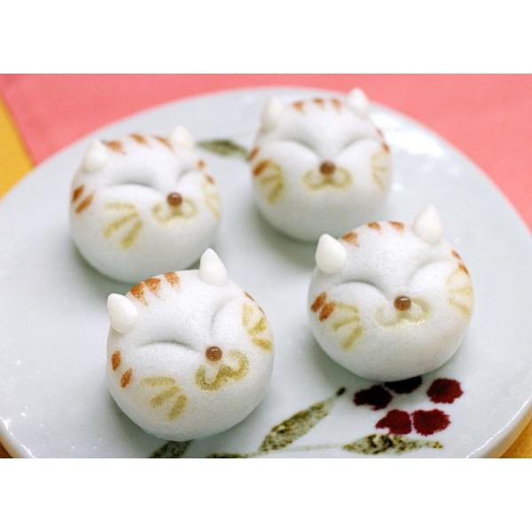 【福ねこまんじゅう4個入(こし)】ギフト 和菓子 どうぶつ饅頭 ブライダル イベント パーティー お祝い 贈り物 誕生日 かわいい 贈答品 ネコ 引菓子 お取り寄せ