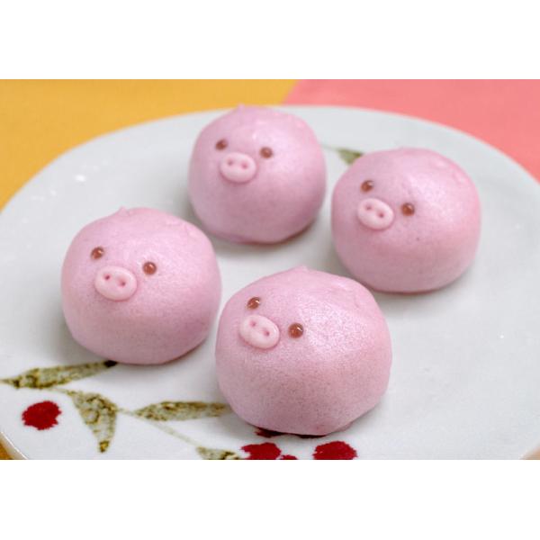 【ブタまんじゅう4個入(イチゴ)】ギフト 和菓子 どうぶつ饅頭 ブライダル イベント パーティー お祝い 出産 贈り物 誕生日 内祝い 贈答品 引菓子 お取り寄せ