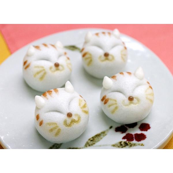 【福ねこまんじゅう4個入(こし)】ギフト 和菓子 どうぶつ饅頭 プレゼント イベント 猫の日 お祝い 贈り物 誕生日 かわいい 贈答品 ネコ 引菓子 お取り寄せ