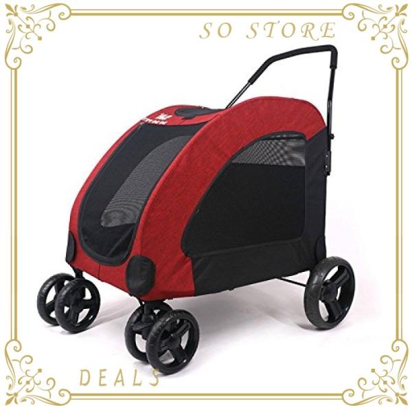 Newox ペットカート ドッグカート キャリー ペットバギー 折りたたみ式 大型犬 多頭中小型犬 猫 レッド Zjr So Store 通販 Yahoo ショッピング