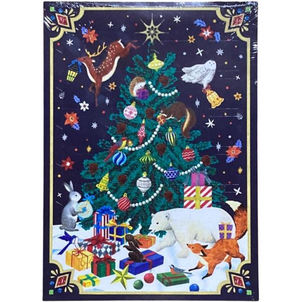 クリスマスモチーフのチョコレートがはいったオリジナルデザインのアドベントカレンダーです。数字入りのシールをパッケージ表面の扉に貼り、毎日ひとつずつ扉を開けて、クリスマスまでのカウントダウンをお楽しみください。内容量 50g（24粒入り保存方...