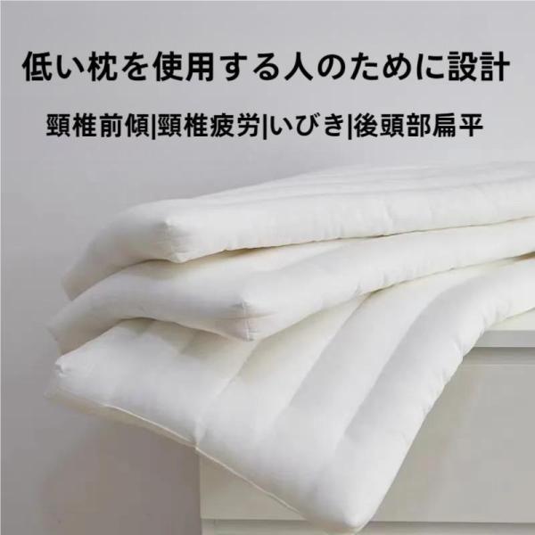 低めの枕 ローピロー 低い枕 洗える 防ダニ 柔らかい 蛍光増白剤なし 安心の快眠枕 低反発 まくら マクラ 安眠グッズ 首枕 首負担減らす