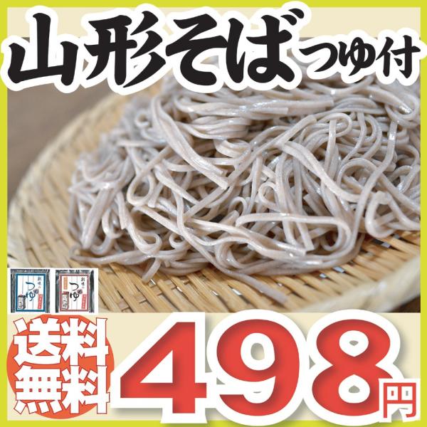 【送料無料】お買い得・ご試食【山形花笠蕎麦】2人前と創味めんつゆ2袋