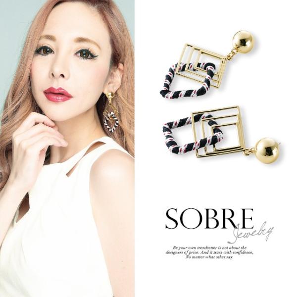 セール キャバ ドレス キャバドレス 演奏会 スクエアストライプ柄ピアス 新商品 新型 ステージ衣装 大きいサイズ 返品交換不可 ソブレ