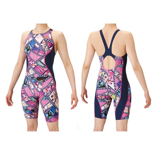 arena(アリーナ) 店頭展示品 箱なし レディース練習水着 ディズニー ヒストリーデザイン タフハーフスパッツ DIS-3006W-PNK  返品不可 長持ち水着