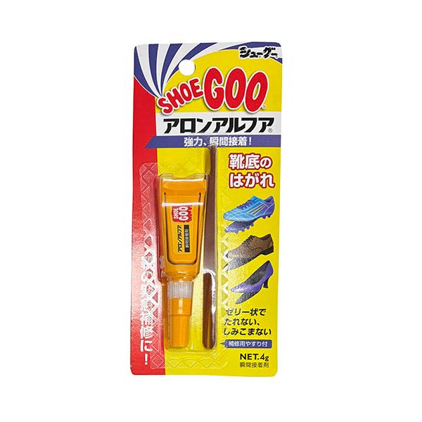 靴底などの緊急補強に！ゴム、革、木材、金属、プラスチックなどに使用可能。■品番：SGAR1■正味量：4g【接着できないもの】：ポリエチレン・ポリプレピン・シリコーン樹脂・フッ素樹脂・PET樹脂【強く接着できない条件】：接着面同士が密着しない...