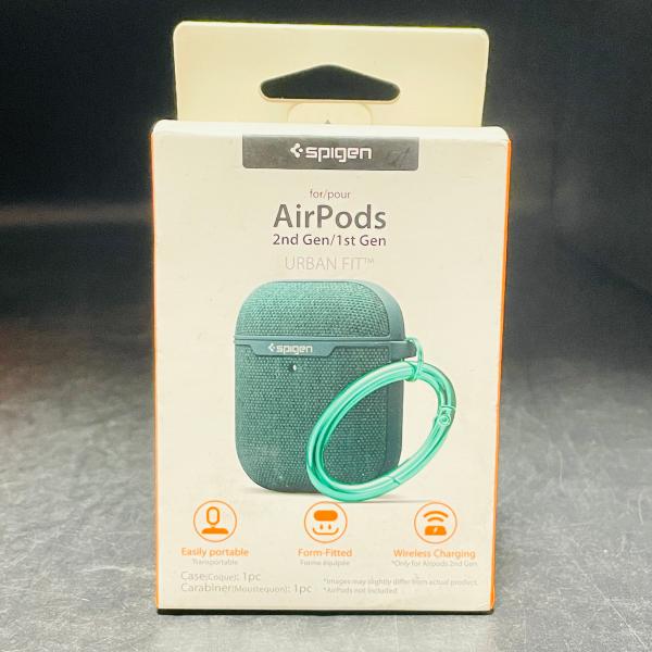 Spigen AirPods 第1世代 第2世代  ケース AirPods カバー ナイロン ワイヤレス充電対応 カラビナ付き
