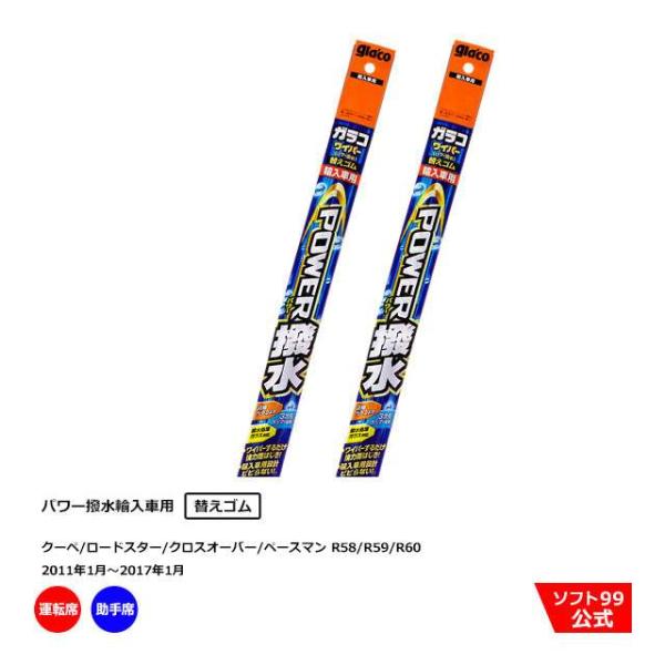 ソフト９９ BMWミニ クーペ/ロードスター/クロスオーバー/ペースマン R58/R59/R60（2011年1月〜2017年1月）ガラコワイパーパワー撥水 輸入