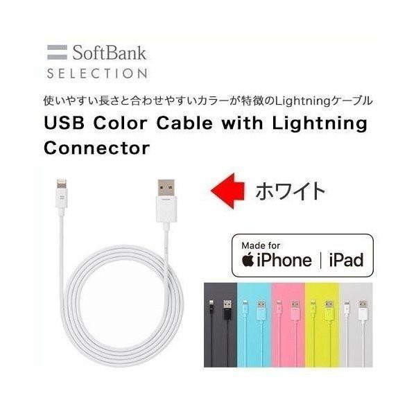 SoftBank SELECTION ホワイト USB Color Cable with Lightning