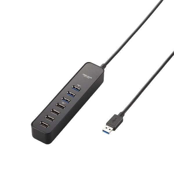 他サイト： エレコム ELECOM USB3.0HUB/マグネット/セルフパワー/7ポート/ブラックの商品画像