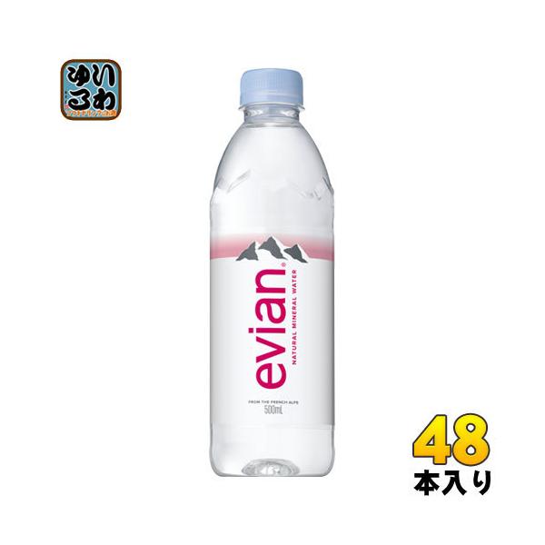 GrA 500ml ybg{g 48{ (24{×2 ܂Ƃߔ) i` ~lEH[^[ d tXY evian ɓ