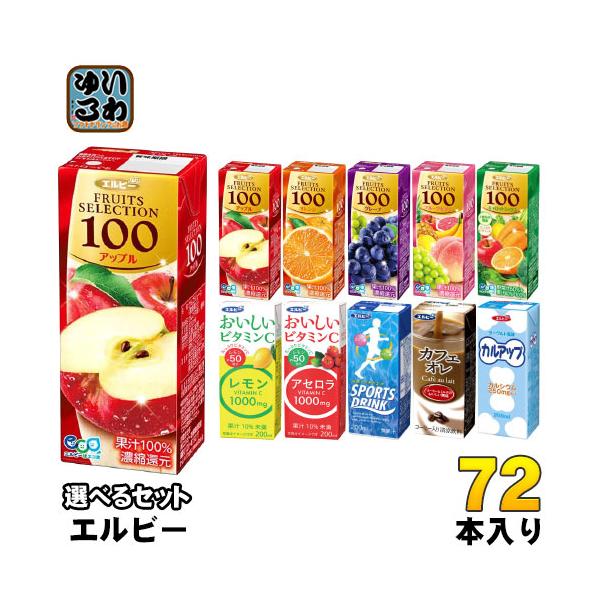 入荷予定 エルビー Fruits Selection アップル100 200ml 2028 パック飲料 りんご 1セット 24本入×２ 