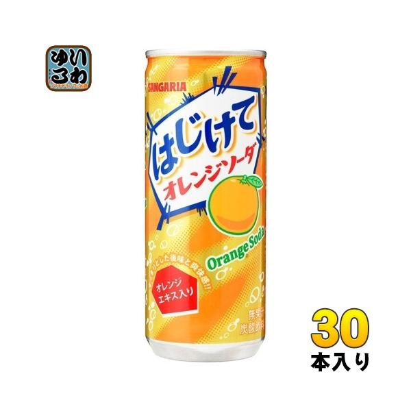 サンガリア☆　その他き購入禁止 サンガリア はじけて オレンジソーダ 250g 缶 30本入 : いわゆる