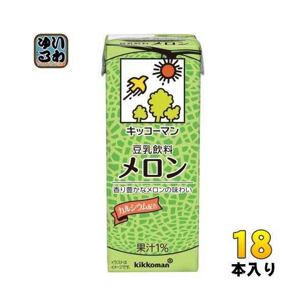 キッコーマン豆乳 キッコーマン 豆乳飲料 メロン 200ml 紙パック 18本