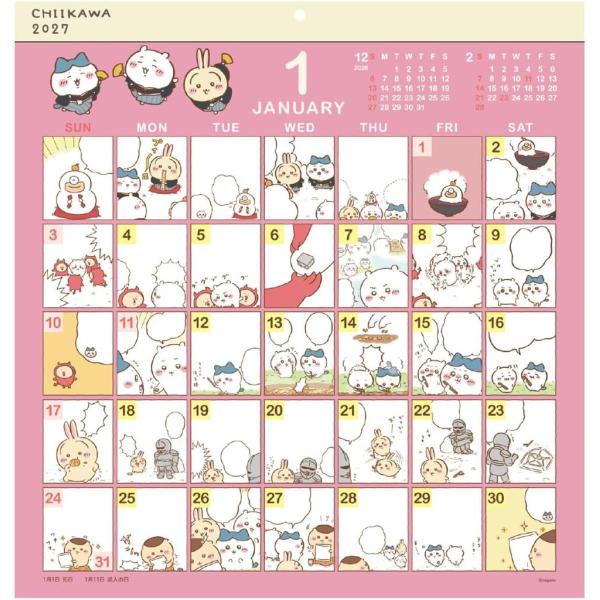 ちいかわ コミックデザイン 2027年 壁掛けカレンダー 27CL-071