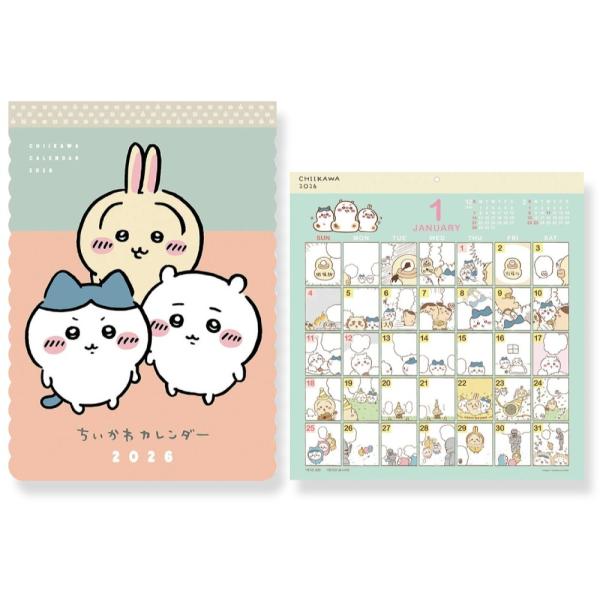 ちいかわ ダイカット / コミックデザイン 2026年 壁掛けカレンダー CL