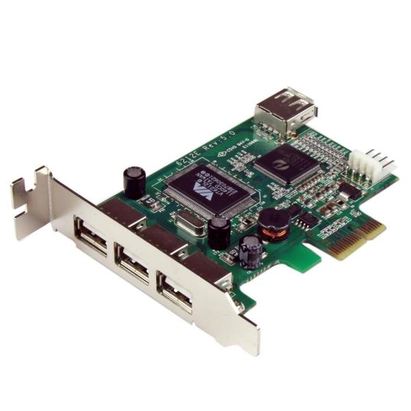 PEXUSB4DP StarTech High Speed USB 2.0 4|[gPCI ExpressJ[h [vt@CΉ O|[g x3 / |[g x1