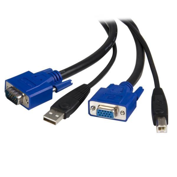 SVUSB2N16 StarTech 1.8m p\Rؑ֊pKVMP[u 2 in 1 USB/VGA KVMP[u(ubN) USB A/D-Sub 15s(IX)[USB B/D-Sub 15s(X)