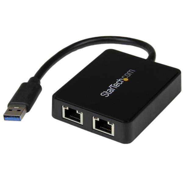 USB32000SPT StarTech USB 3.0|2|[gGigabit Ethernet LANA_v^ ubN (USB|[gx1t) USB SuperSpeed(IX)|2x RJ45(X)LLANA_v^
