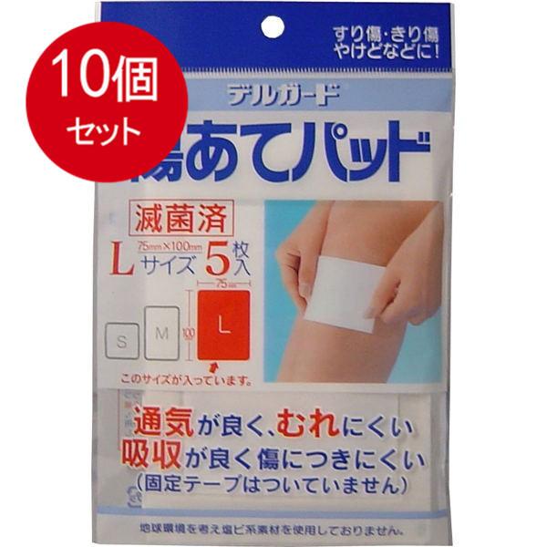 10個まとめ買い 　阿蘇製薬 デルガード　傷あてパッド　Lサイズ　5枚入メール便送料無料 ×10個セット