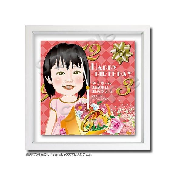 30角似顔絵時計 誕生祝い 017 1人 誕生祝いのプレゼント カワイイ似顔絵 名入れギフト Apaproduction Fr