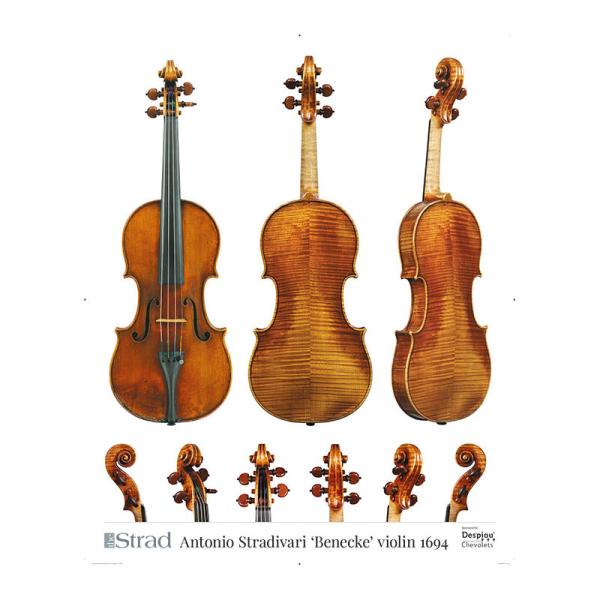 Antonio Stradivari "Benecke" violin 1694 (バイオリン ポスター)