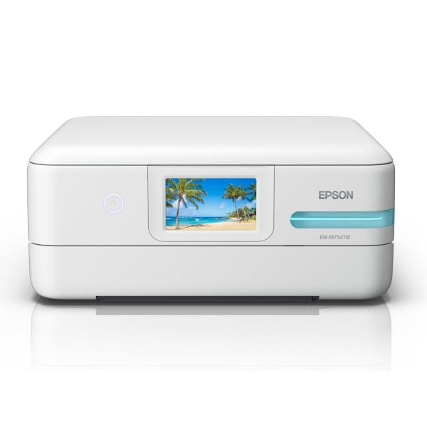 エプソン A4カラーインクジェット複合機/エコタンク搭載モデル/5色/Wi-Fi/4.3型ワイドタッチパネル/ホワイト EW-M754TW エプソン（EPSON） A4カラーインクジェット複合機 エコタンク 5色 EW
