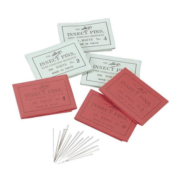 ●作製した標本を固定するのに使用する針です。使用する標本に合わせて形状や太さが選べます。商品詳細太さ：0.3mm材質：ステンレス長さ：40mm入数：100本タイプ：無頭