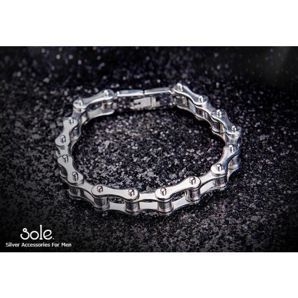 bicicletta  sole.  チェーン型ブリリアントシルバープレスレット  sole.brand  ブランド クロムハーツ好き CH【送料無料】