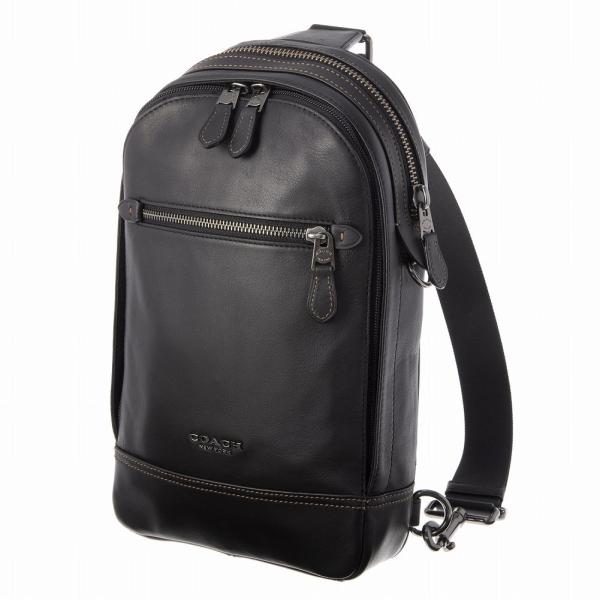 【美品】コーチ グラハム ボディバッグ レザー ブラック 斜め掛け F37598 COACH（コーチ） コーチアウトレット ボディバッグ F37598 QB/BK