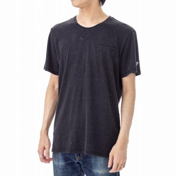 GUESS T�V���c �u�����h POCKET TEE M0GI54 K6XN0 JBLK �N���[�l�b�N �����|�C���g ���� �����Y �u���b�N �Q�X �|�C���g���p ����