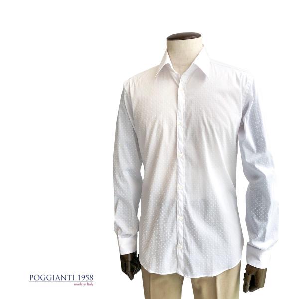カジュアルシャツ ブランド Poggianti1985 ポジャンティ1985 シャツ プリントシャツ 柄シャツ メンズ カジュアル ドット 水玉 Sagaretxe Net