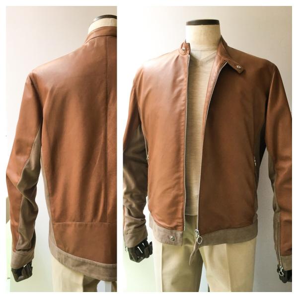 ブルゾン メンズ セラファン カジュアル ブランド Seraphin セラファン ジャケット ブランド 高級 ライトブラウン ラムスキン 本革 シングルライダース スウェード Ser0005 銀座 Hiko