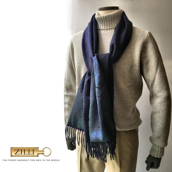 マフラー メンズ レディース ブランド Zilli ジリー シルク カシミア ネイビー 高級 Buyee 日本代购平台 产品购物网站大全 Buyee一站式代购 Bot Online