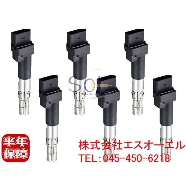 ポルシェ カイエン(9PA) 955 3.2 957 3.6 V6エンジン イグニッションコイル 6本セット 95560210103 95560210105 9