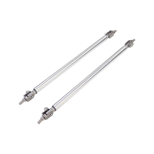 調整式 ユニバーサル コネクションロッド シルバー 200mm 2本セット GTウイング リップスポイラー ディフューザー 固定 補強 出荷締切18時