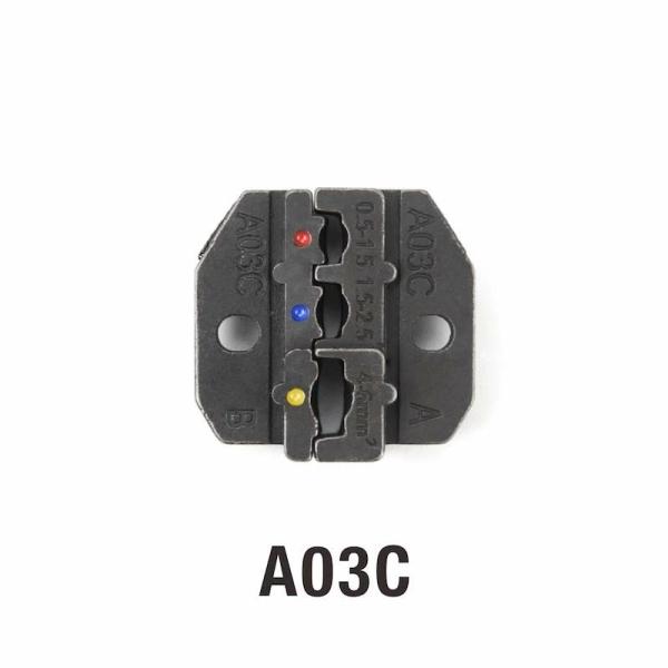 商品詳細 用途：絶縁圧着端子0.5sq〜6sqを圧着材質：特殊合金鋼表面加工：電解研磨によるばり取り実施対応：エアー式圧着機AM-10、電動式圧着機EM-6B1および圧着ベンチHS-03B、HS-03BC本体に取付け可能です。国際規格 IE...