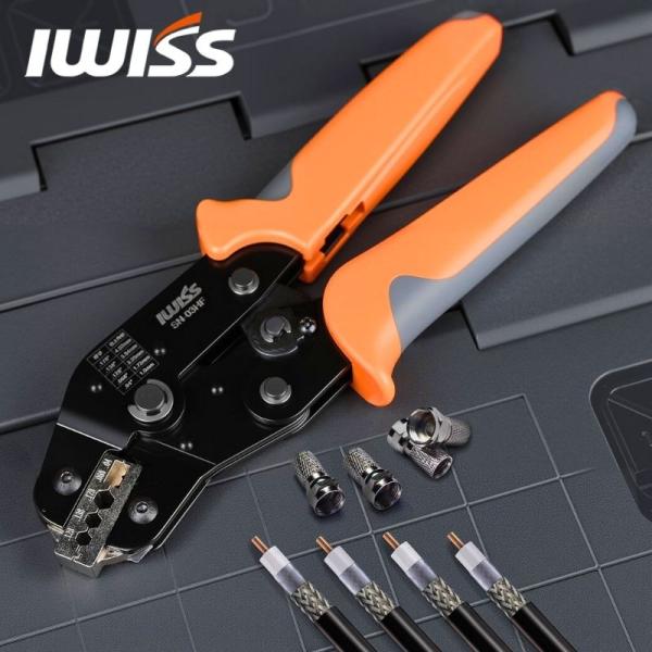 IWISS アイウィス BNC SMA 同軸コネクター 光ファイバーコネクター 圧着工具 ラチェット式 SN-03HF 爆買