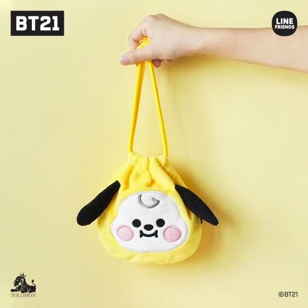 【：50%OFFセール：】ソロモン商事 BT21 フェイスタイプポーチ 巾着ポーチ フェイス型ポーチ フェイス形ポーチ コスメポーチ