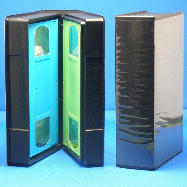 VHSビデオテープ用BOOK型ソフトケース2本入り用 黒 10個
