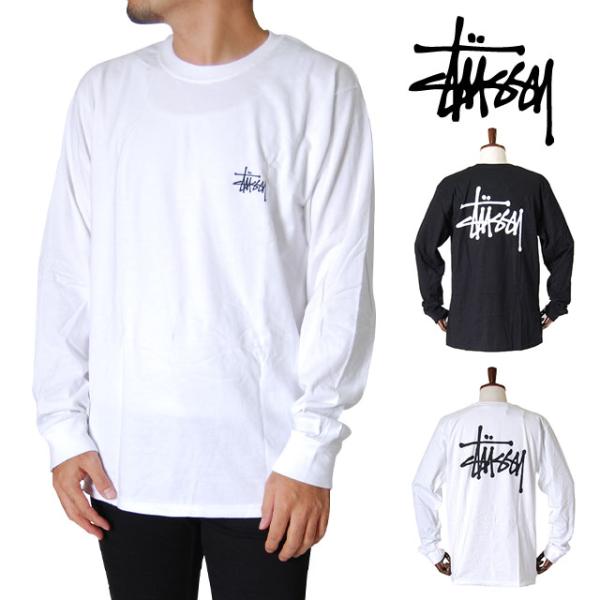 STUSSY ステューシー ロンT 長袖 Tシャツ カットソー ベーシックロゴ ブラック ホワイト スレート S M L XL サイズ 男性 トップス BASIC  STUSSY LS TEE BLACK WH :1994535:SOLT AND PEPPER 通販 